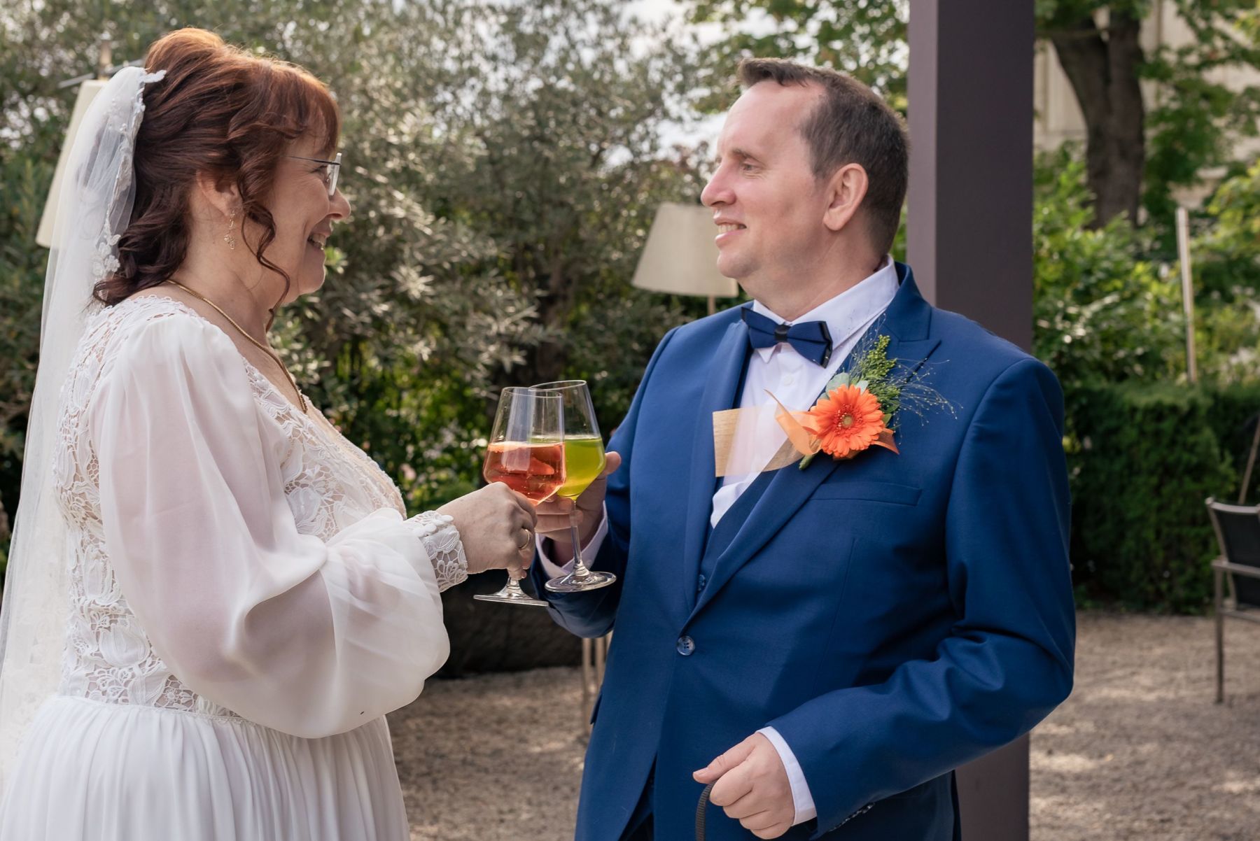 Erstes Cheers als Ehepaar