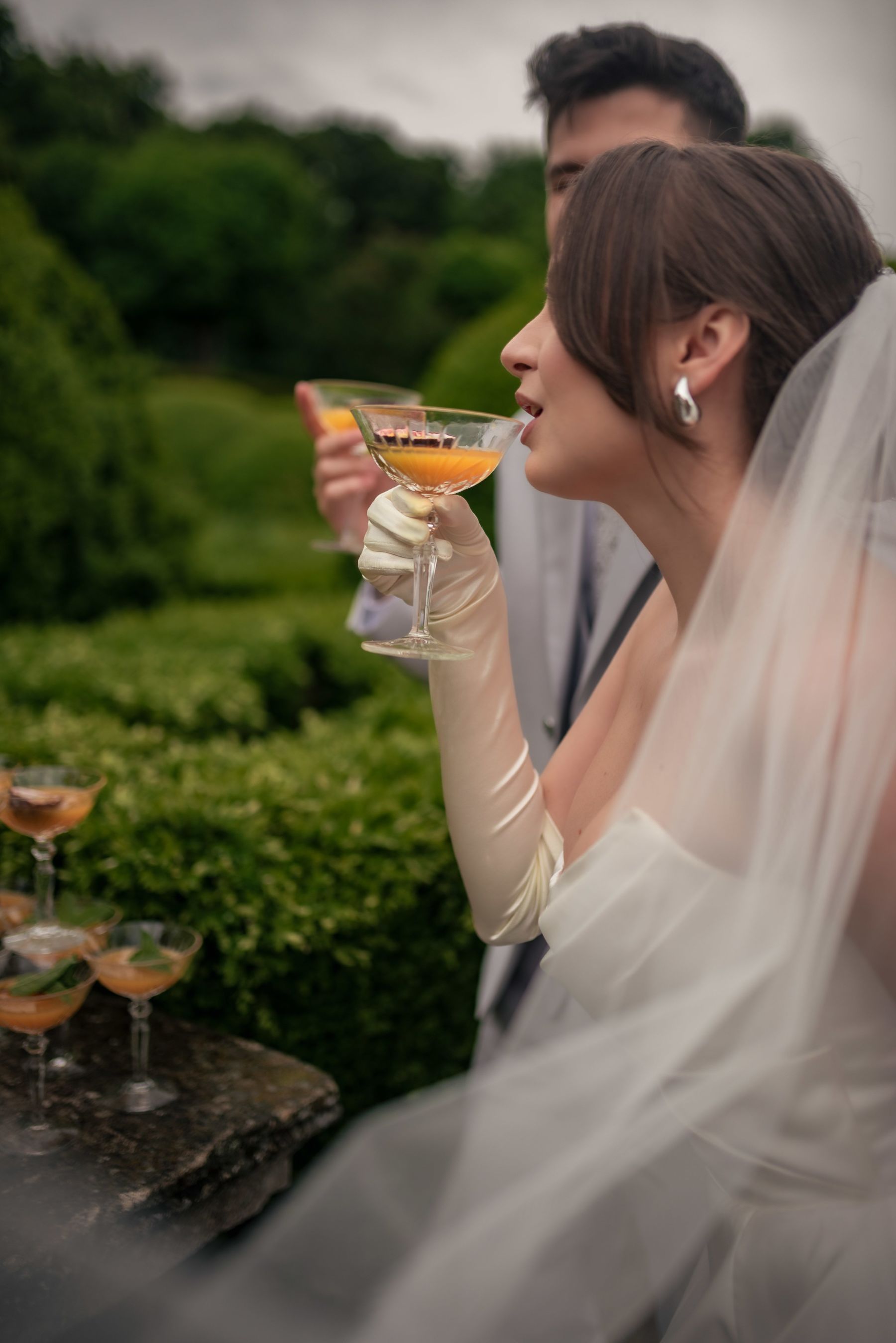 Bride drinking
