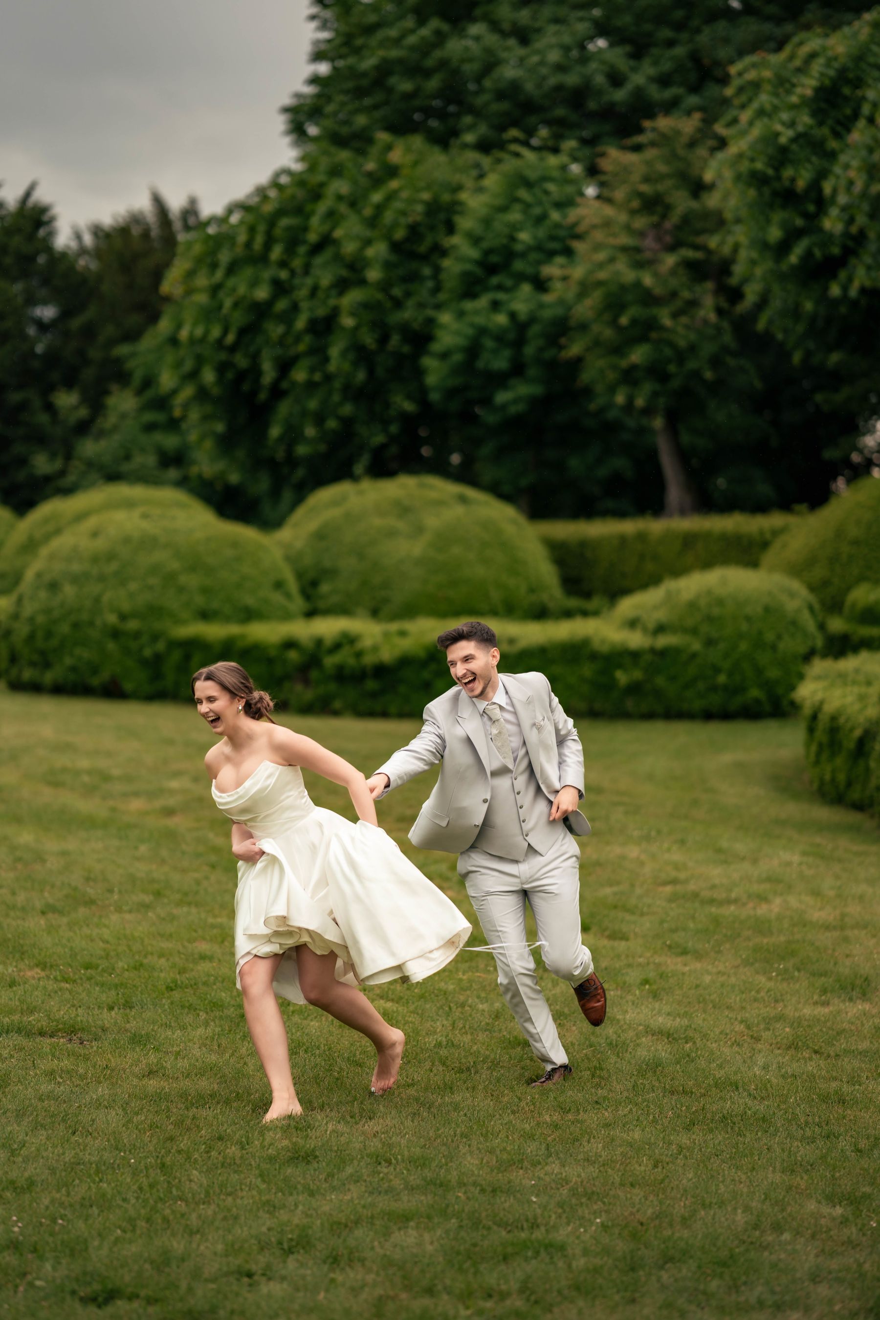 Running in the garden