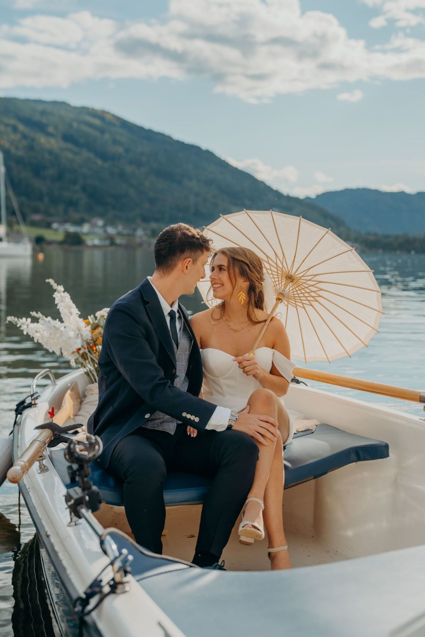 Hochzeit mit dem Boot zur Trauung