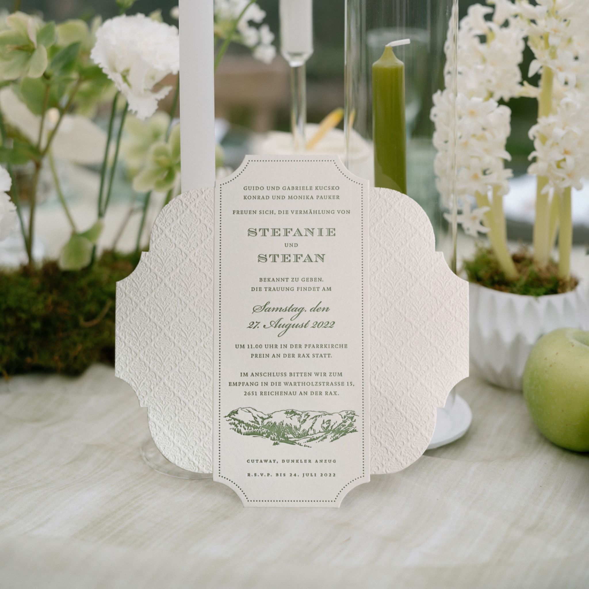 Exklusive Hochzeitseinladungen & Gästekarten
