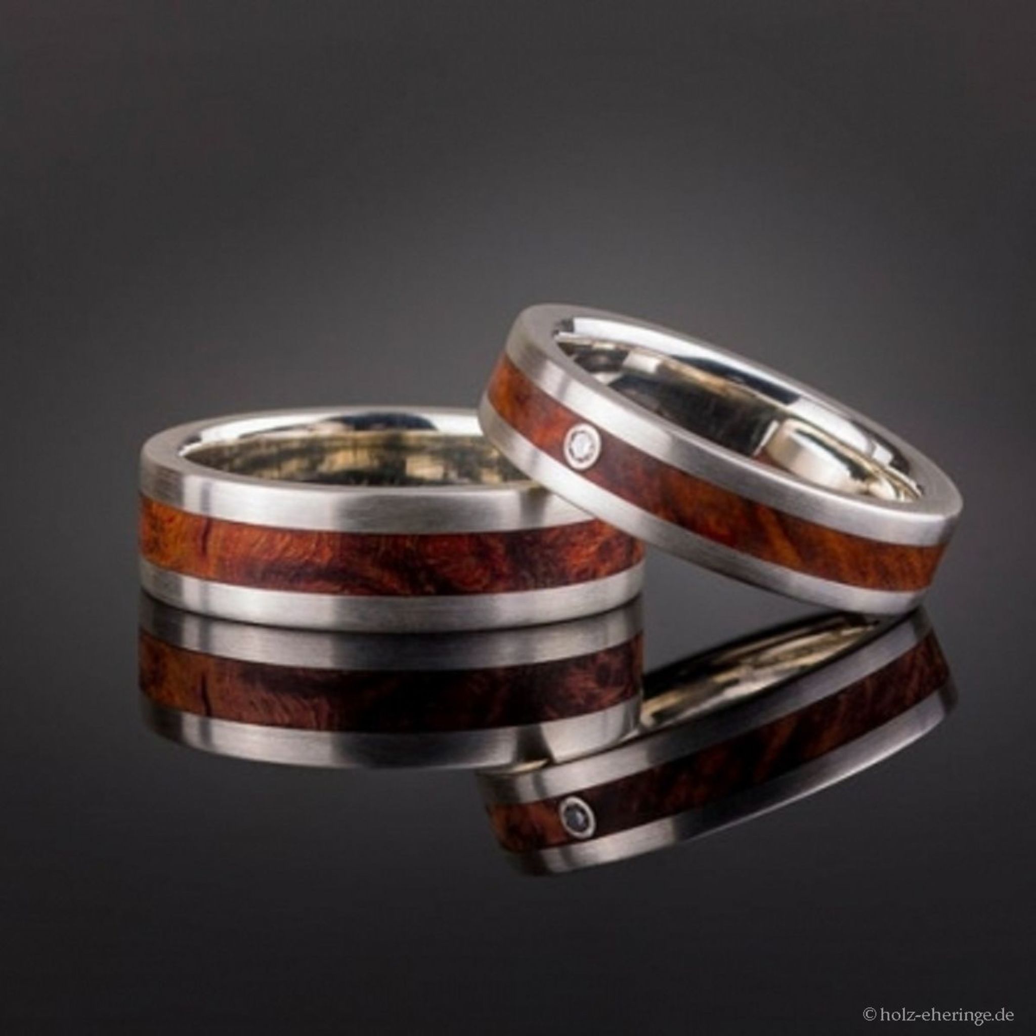 Eheringe aus Silber mit Holzinlay 3rd Edition