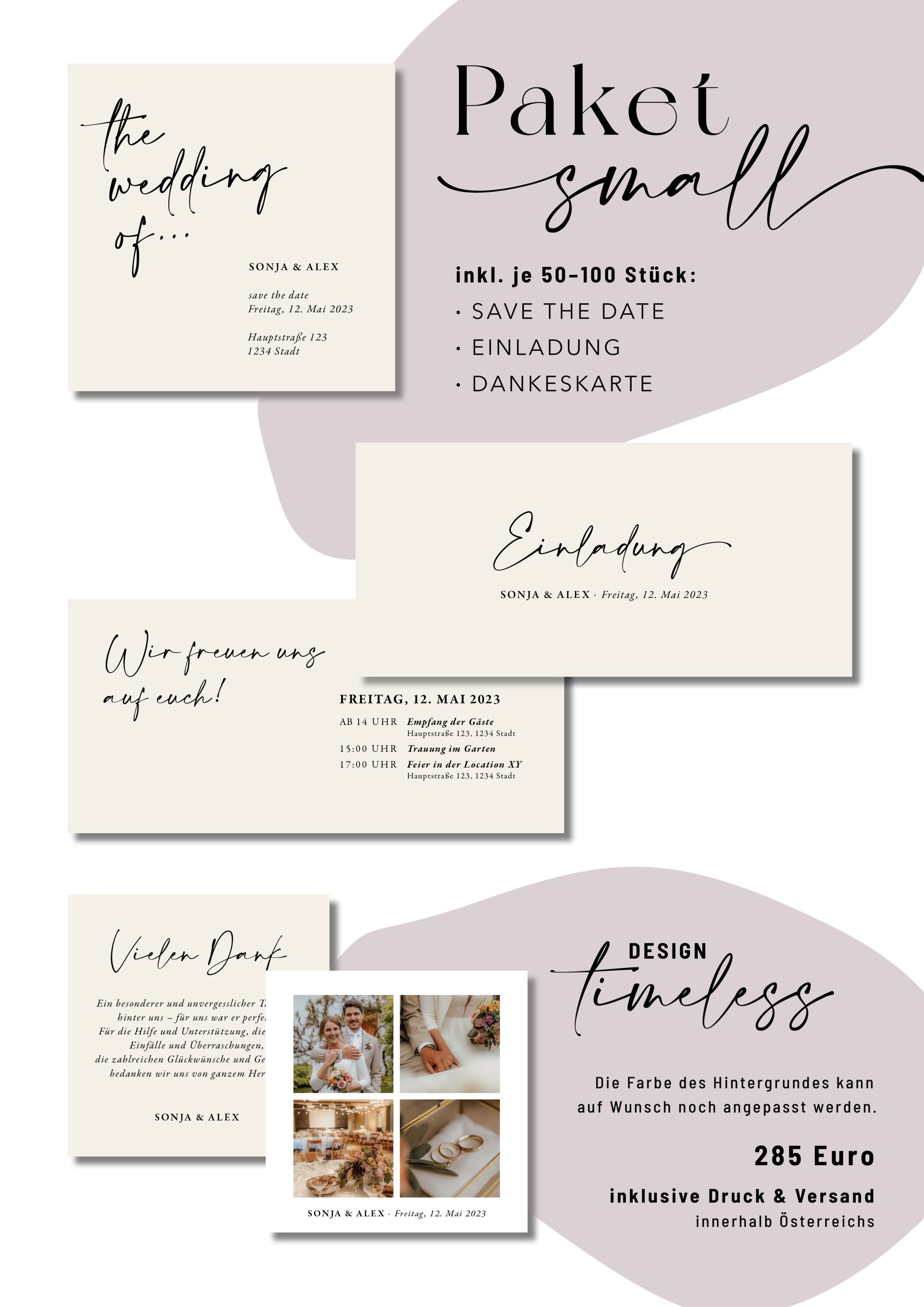 Hochzeitspapeterie Paket S