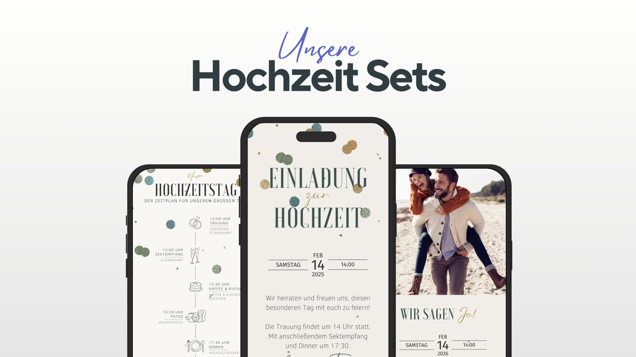 digitale Einladungskarte zur Hochzeit