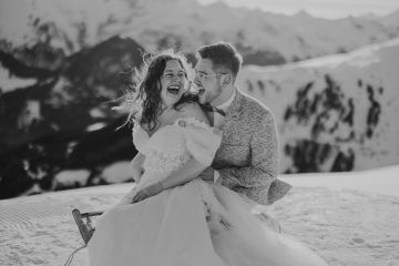 After-Wedding-Shooting mit Schneengel