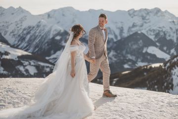 After-Wedding-Shooting mit Schneengel