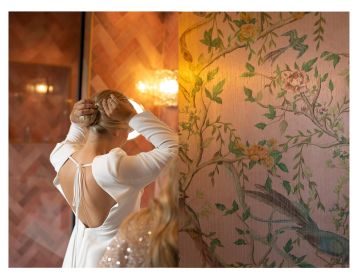 Moderne Hochzeit im Fernblick