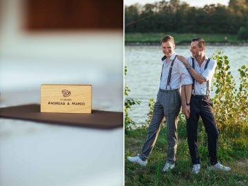 Queere Hochzeit in Wien mit zwei Bräutigamen