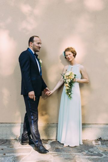 Moderne Hochzeit im Augarten in Wien