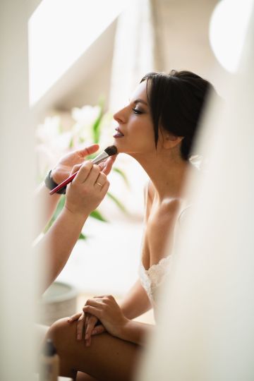 Brautmakup und Frisur für  Winter-Shooting in Gmunden