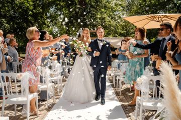 Romantischen Hochzeit in der Orangerie Europahaus in Wien