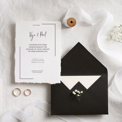 Minimalistische, formelle Hochzeitseinladung
