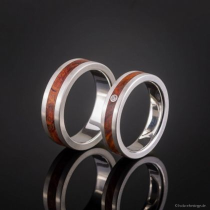 Eheringe aus Silber mit Holzinlay 3rd Edition