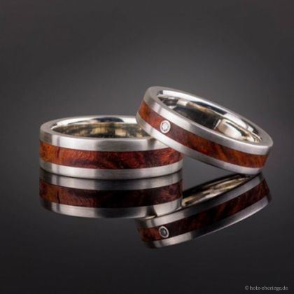 Eheringe aus Silber mit Holzinlay 3rd Edition