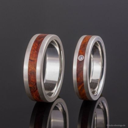 Eheringe aus Silber mit Holzinlay 3rd Edition