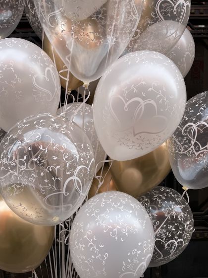 Ballontraube weiß-gold-clear
