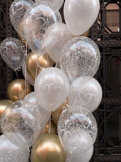 Ballontraube weiß-gold-clear