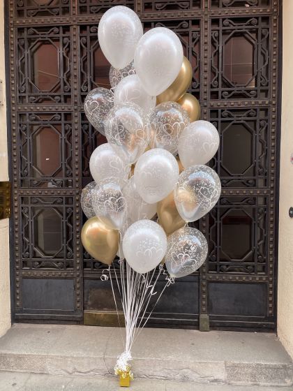 Ballontraube weiß-gold-clear