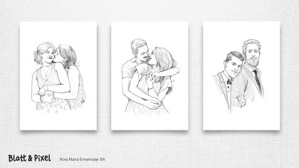 Save-the-Date Design mit einer Illustration von euch