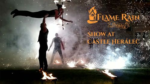 Feuershow im Schloss Herálec