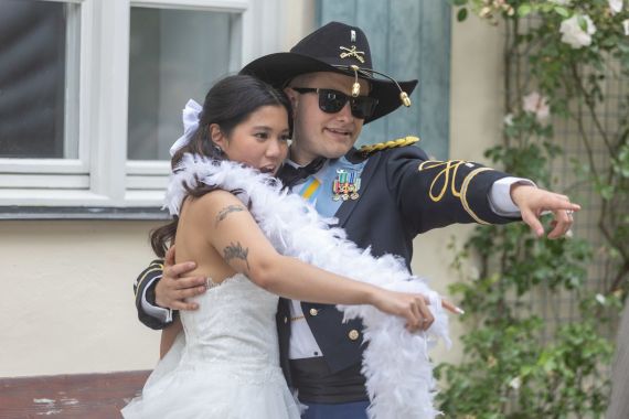 Außergewöhnliches amerikanische Militär Hochzeit im Schloss Blutenburg, München
