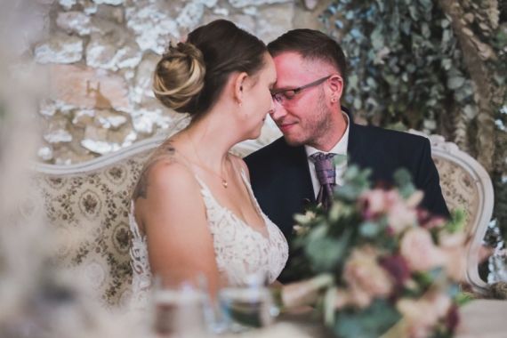 Vintage Hochzeit im Himmelblau
