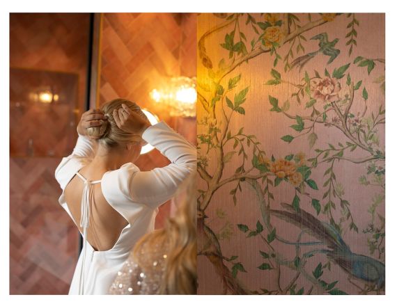 Moderne Hochzeit im Fernblick