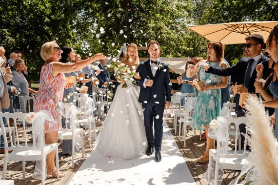 Romantischen Hochzeit in der Orangerie Europahaus in Wien