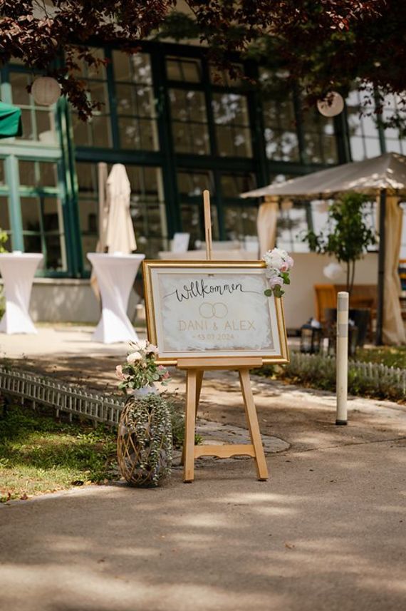 Romantischen Hochzeit in der Orangerie Europahaus in Wien