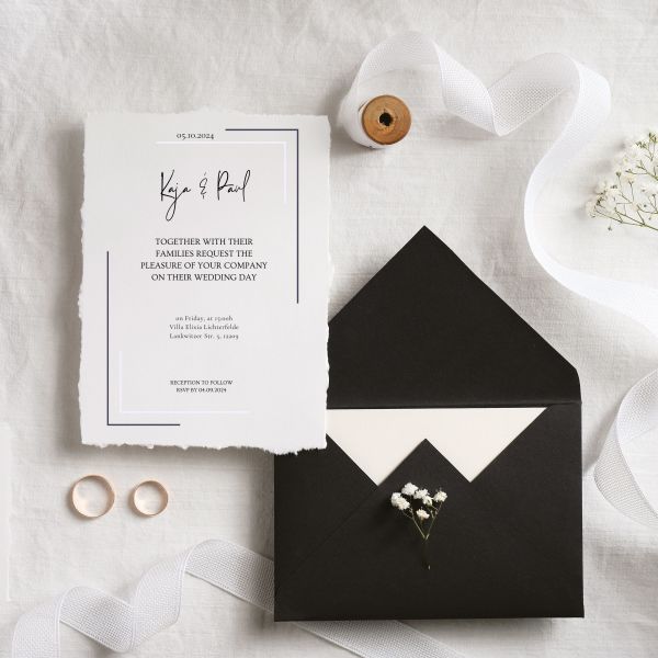 Minimalistische, formelle Hochzeitseinladung