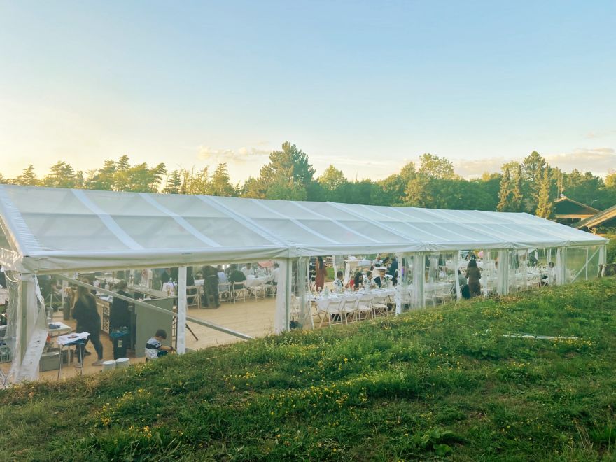 Transparentes Eventzelt am Wolfstein im Harz